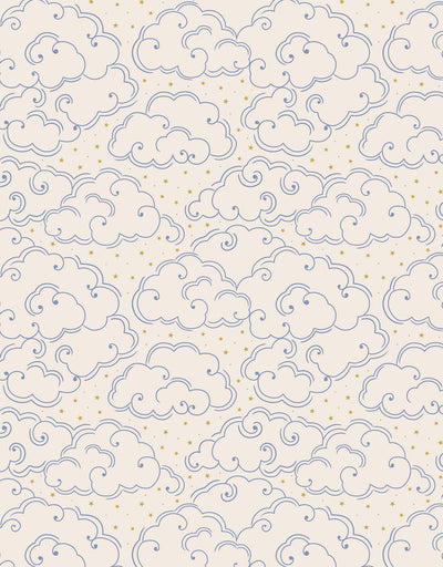 Cream Celestial Clouds - Celestial by Lewis & Irene