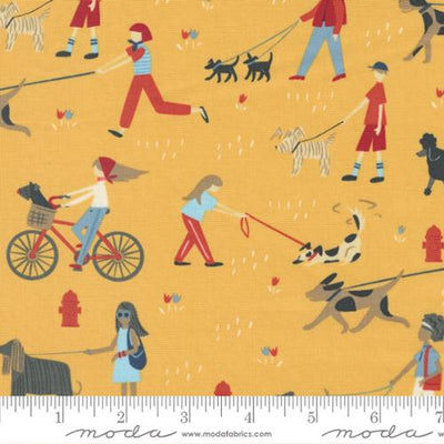 Buttercup Daily Walk Novelty Dog People - Dog Daze by Stacy Iest Hsu for Moda Fabrics