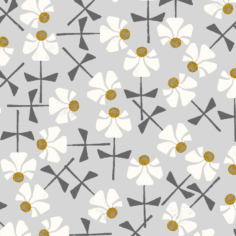 Gray Flowery - Early Twilight Collection by Cotton + Steel Fabrics