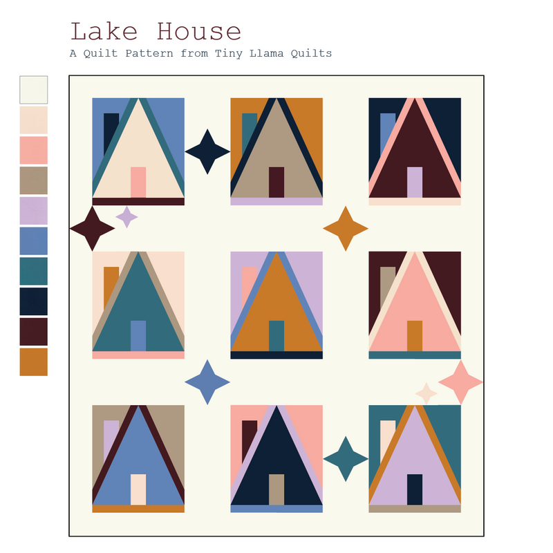 Lake House by Tiny llama Quilts Quilt Kit featuring Kona Cotton Solids by Robert Kaufman