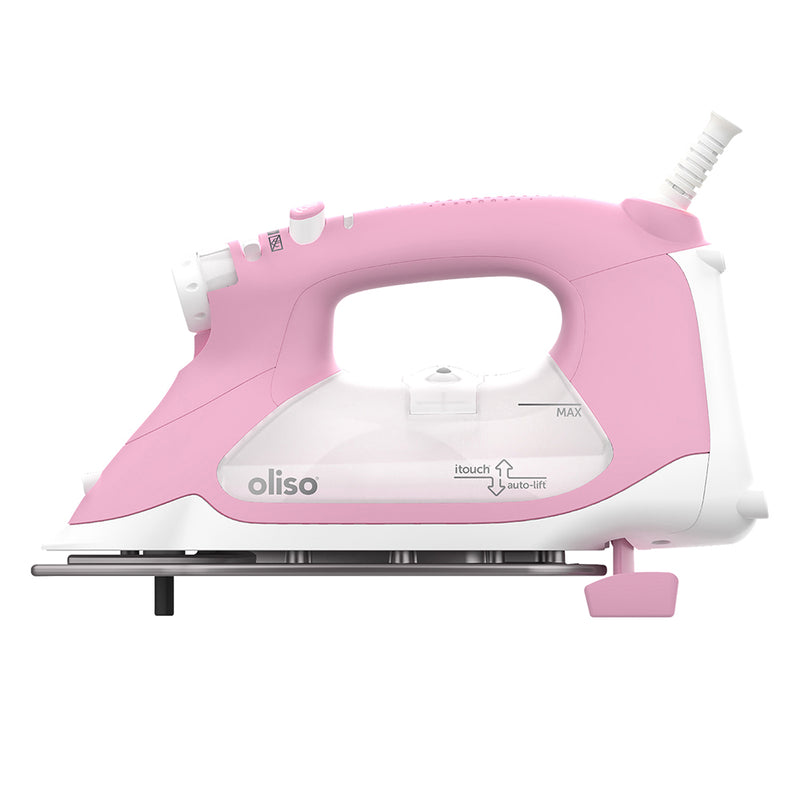 OLISO TG1600 Pro Plus Smart Iron - Pink - Designed for Quilters and Sewers