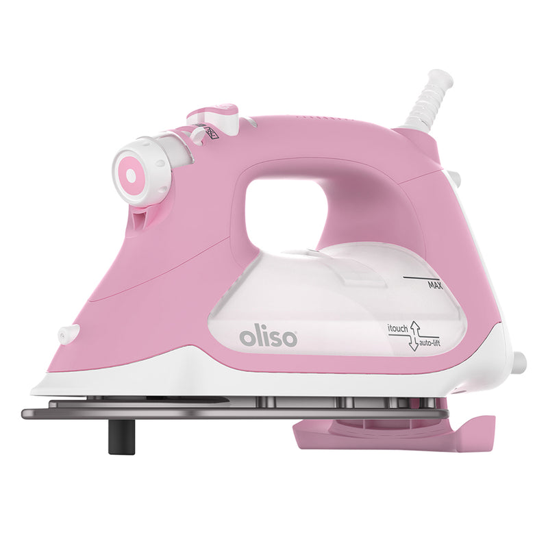 OLISO TG1600 Pro Plus Smart Iron - Pink - Designed for Quilters and Sewers