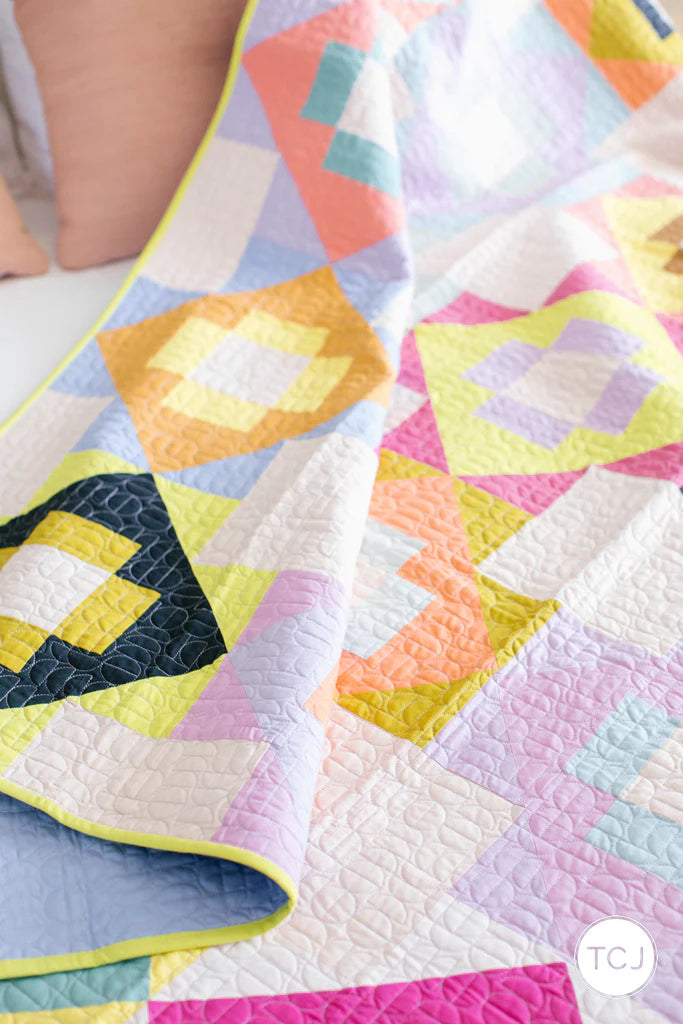 Meadowland Quilt Kit featuring the Rejoice Fat Quarter Bundle curated by Then Came June for Kona Cotton Solids