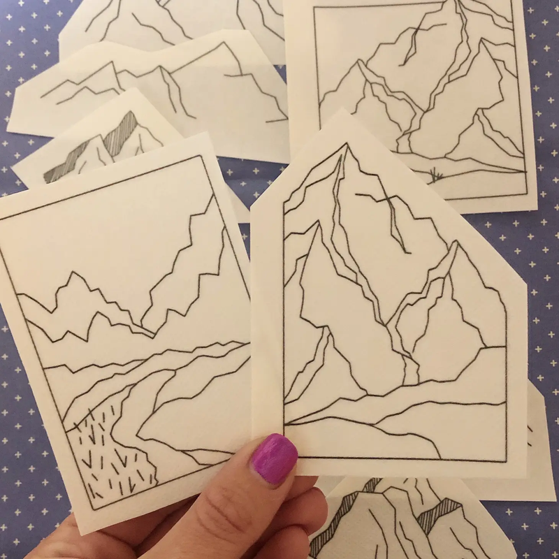 Mountains -  Peel, Stick and Stitch Embroidery Patterns by MCreativeJ