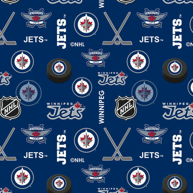 Winnipeg Jets NHL - 100% Cotton Flannel - $22.96/m ($21.19/yd)