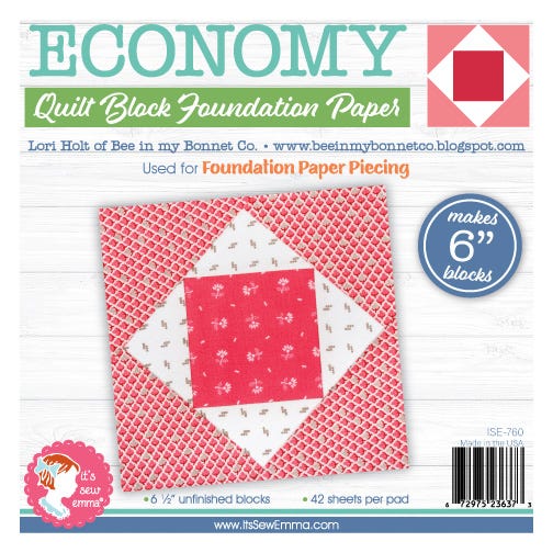 Economy Quilt Block Foundation Paper Piecing Pad - 6" Block by Lori Holt for It&