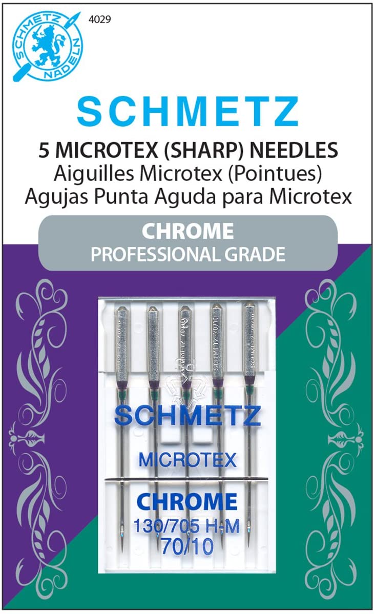 Schmetz Microtex Chrome Professional Grade Needles - Size 70/10