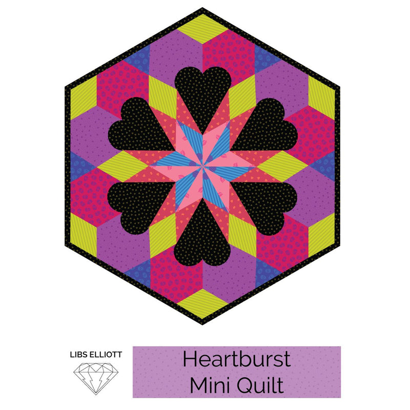 Heartburst English Paper Piecing (EPP) Mini Quilt Pattern by Libs Elliot