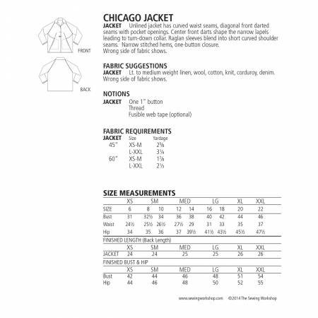 Chicago Jacket Pattern by The Sewing Workshop