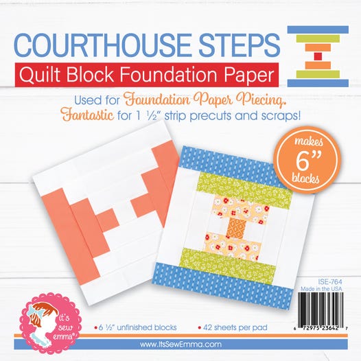 Courthouse Steps Quilt Block Foundation Paper Piecing Pad - 6" Block by Lori Holt for It&