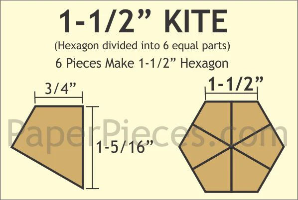 1.5" Hexagon Kite Shapes Pack (150 pcs) by Paper Pieces