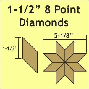 1.5" 8 Point 45 Degree Diamond Shapes Pack (100 pcs) by Paper Pieces