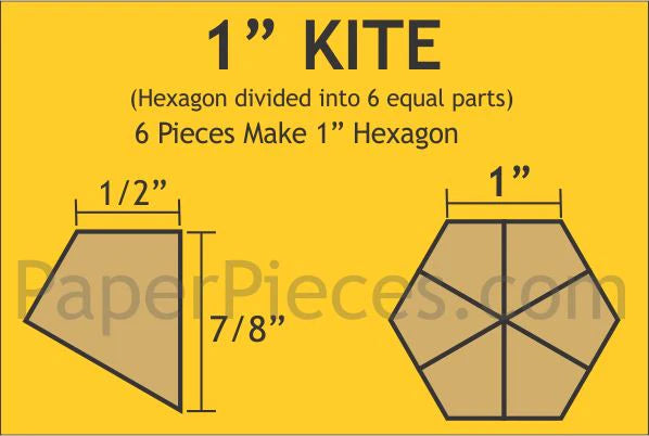 1" Hexagon Kite Shapes Pack (120 pcs) by Paper Pieces