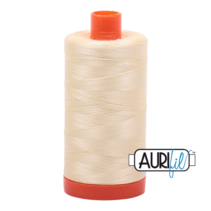 Aurifil Cotton Mako Thread - Light Lemon (2110) - Large Spool (1300m/1422yd)