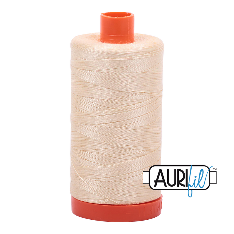 Aurifil Cotton Mako Thread - Butter (2123) - Large Spool (1300m/1422yd)