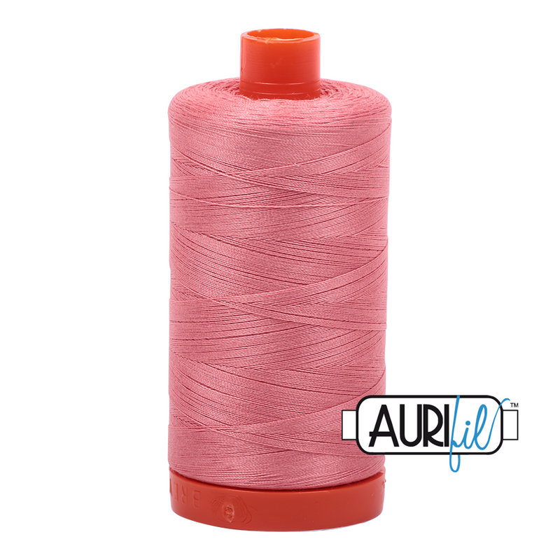 Aurifil Cotton Mako Thread - Peachy Pink (2435) - Large Spool (1300m/1422yd) - Save $4.00 When You Buy 2 Spools!