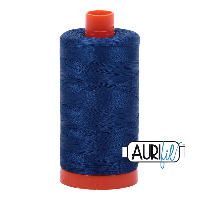 Aurifil Cotton Mako Thread - Dark Delft Blue (2780) - Large Spool (1300m/1422yd) - 2 for $35.98 - You save $4.00!