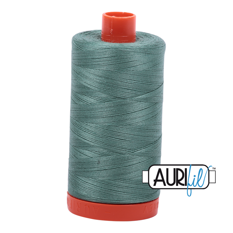 Aurifil Cotton Mako Thread - Medium Juniper (2850) - Large Spool (1300m/1422yd) - 2 for $35.98 - You save $4.00!