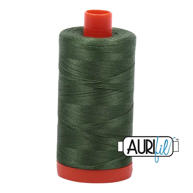 Aurifil Cotton Mako Thread - Very Dark Grass Green (2890) - Large Spool (1300m/1422yd)