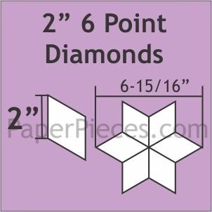 2" 6 Point 60 Degree Diamond Shapes Pack (75 pcs) by Paper Pieces