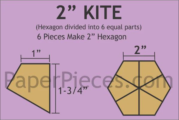 2" Hexagon Kite Shapes Pack (90 pcs) by Paper Pieces