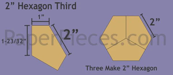 2" Hexagon Thirds Shapes Pack (39 pcs) by Paper Pieces