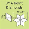3" 6 Point 60 Degree Diamond Shapes Pack (300 pcs) by Paper Pieces