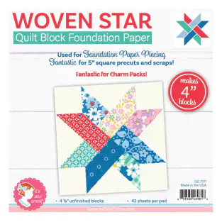 Woven Star Quilt Block Foundation Paper Piecing Pad - 4" Block by Lori Holt for It&