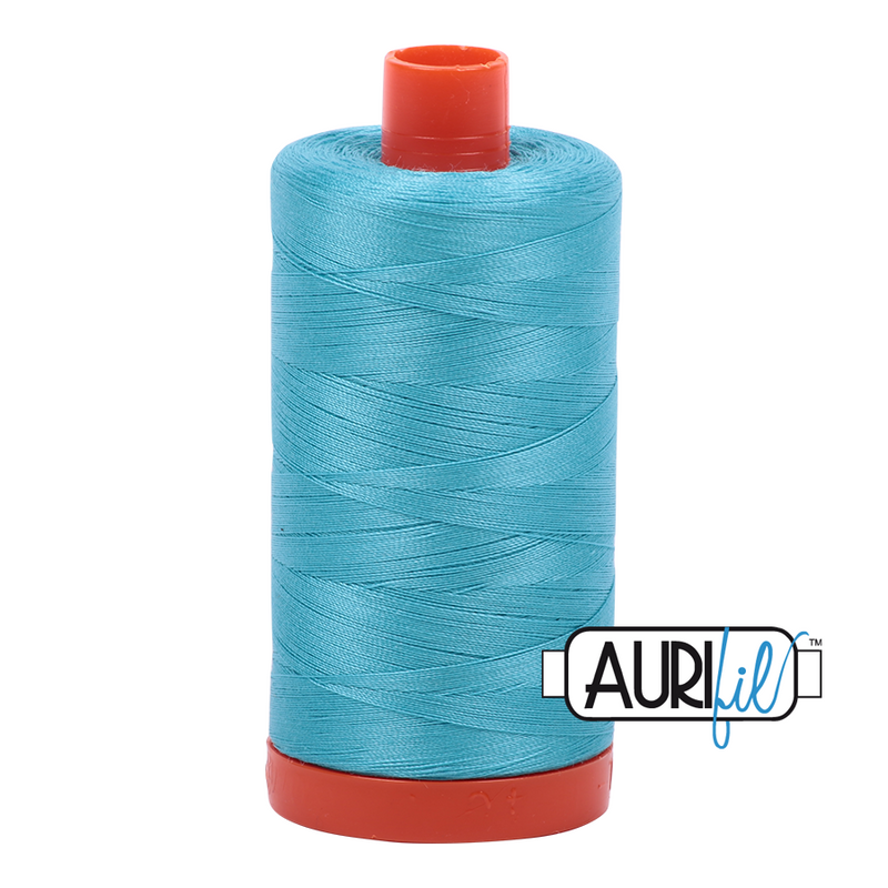 Aurifil Cotton Mako Thread - Bright Turquoise (5005) - Large Spool (1300m/1422yd)