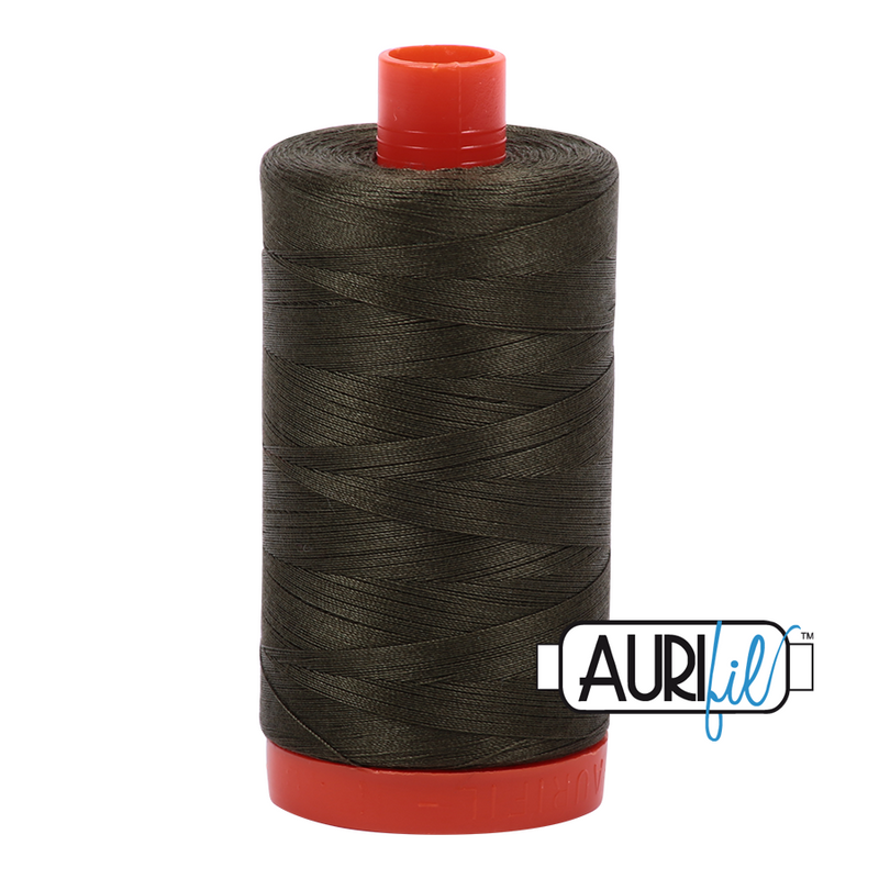 Aurifil Cotton Mako Thread - Dark Green (5012) - Large Spool (1300m/1422yd)