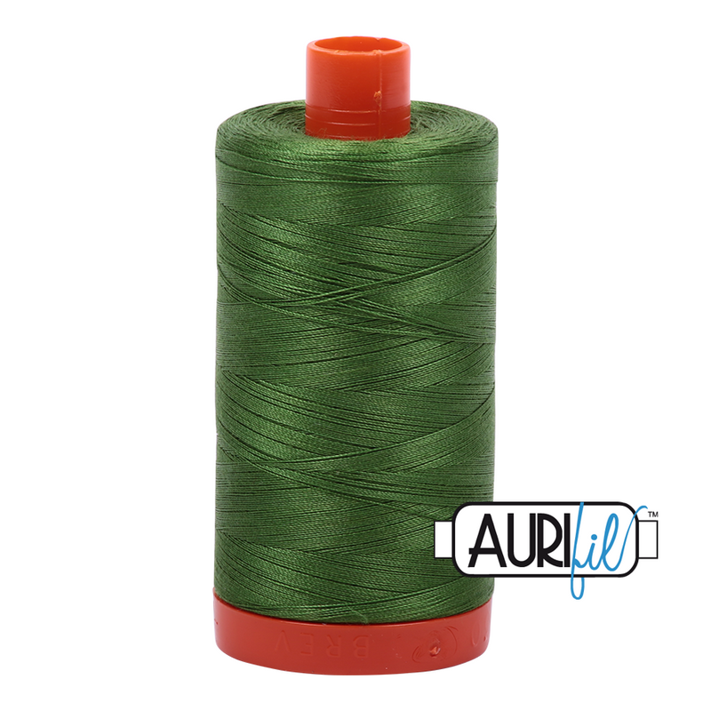 Aurifil Cotton Mako Thread - Dark Grass Green (5018) - Large Spool (1300m/1422yd) - 2 for $35.98 - You save $4.00!