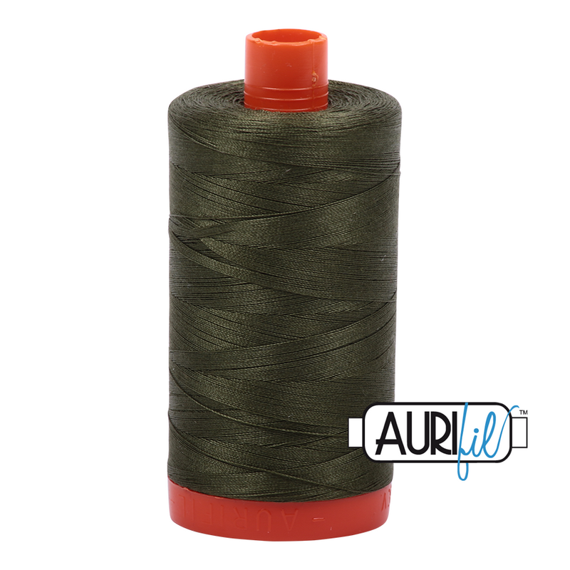 Aurifil Cotton Mako Thread - Medium Green (5023) - Large Spool (1300m/1422yd)