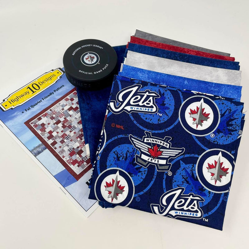 Home Game Quilt Kit featuring Home Quarter by Highway 10 Designs and the Winnipeg Jets!