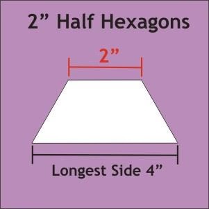 2 inch Half Hexagon Paper Shape