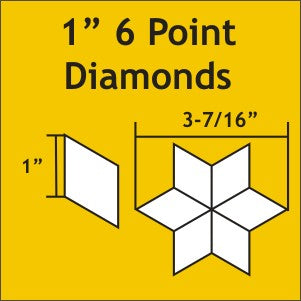 1" 6 Point 60 Degree Diamond Shapes Pack (75 pcs) by Paper Pieces