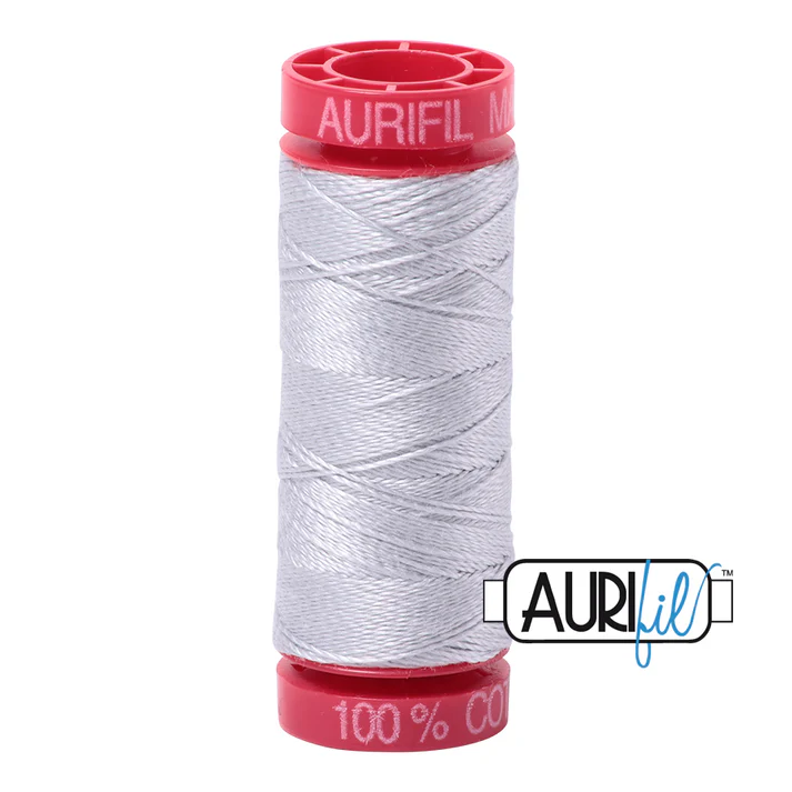 Aurifil 12wt Cotton Mako Thread - Dove (2600) - Small Spool (50m/54yd)