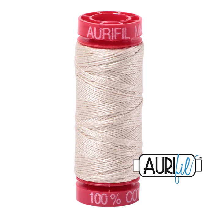 Aurifil 12wt Cotton Mako Thread - Light Beige (2310) - Small Spool (50m/54yd)