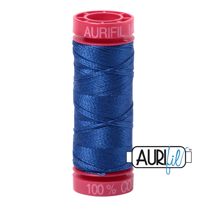 Aurifil 12wt Cotton Mako Thread - Medium Blue (2735) - Small Spool (50m/54yd)