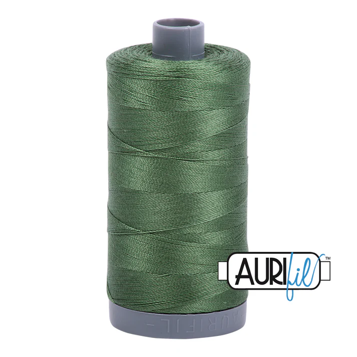 Aurifil 28wt Cotton Mako Thread - Very Dark Grass Green (2890) - Large Spool (750m/820yd)