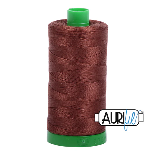 Aurifil 40wt Cotton Mako Thread - Chocolate (2360) - Large Spool (1000m/1094yd)