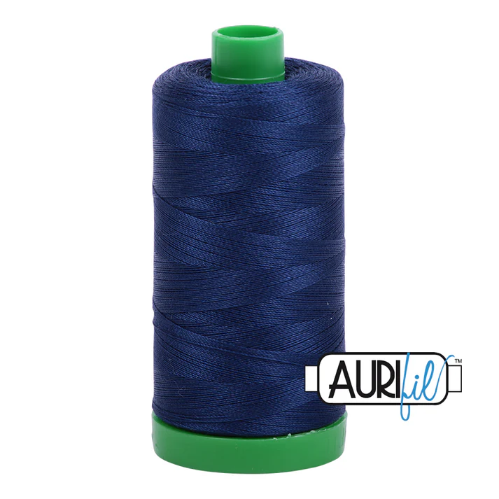 Aurifil 40wt Cotton Mako Thread - Dark Navy (2784) - Large Spool (1000m/1094yd)