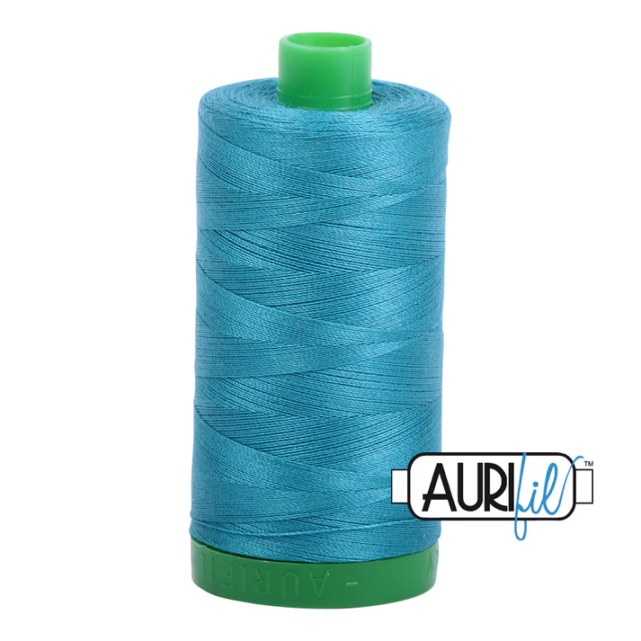 Aurifil 40wt Cotton Mako Thread -Dark Turquoise (4182) - Large Spool (1000m/1094yd)
