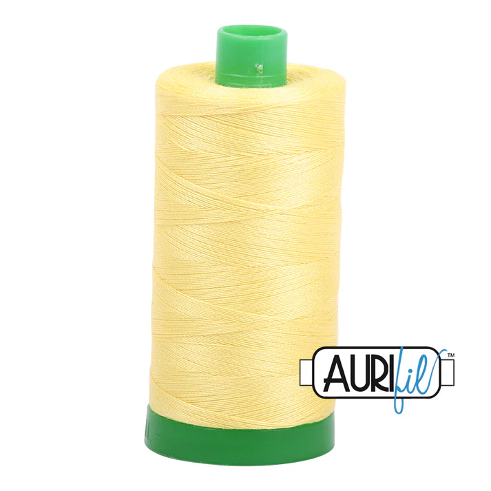 Aurifil 40wt Cotton Mako Thread - Lemon (2115) - Large Spool (1000m/1094yd)