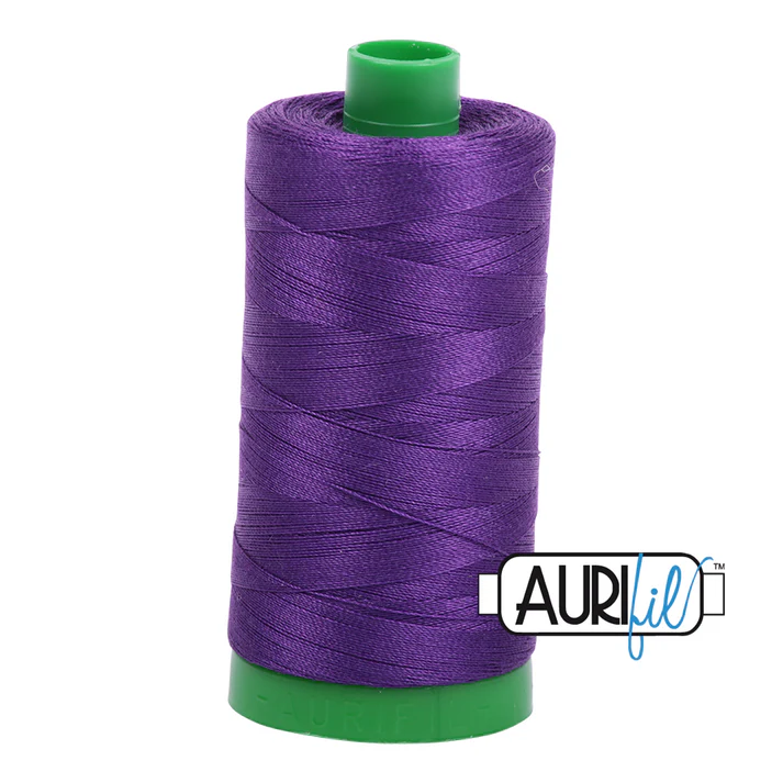 Aurifil 40wt Cotton Mako Thread - Medium Purple (2545) - Large Spool (1000m/1094yd)