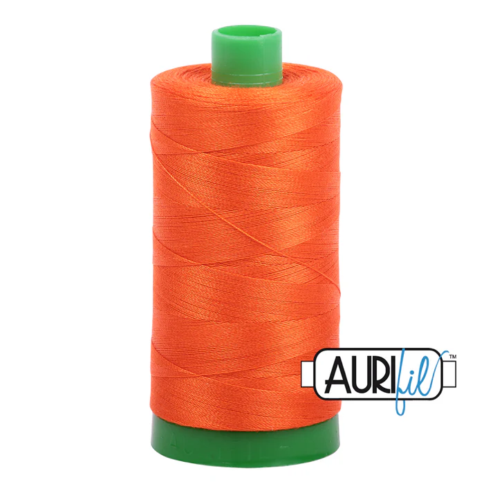 Aurifil 40wt Cotton Mako Thread - Neon Orange (1104) - Large Spool (1000m/1094yd)