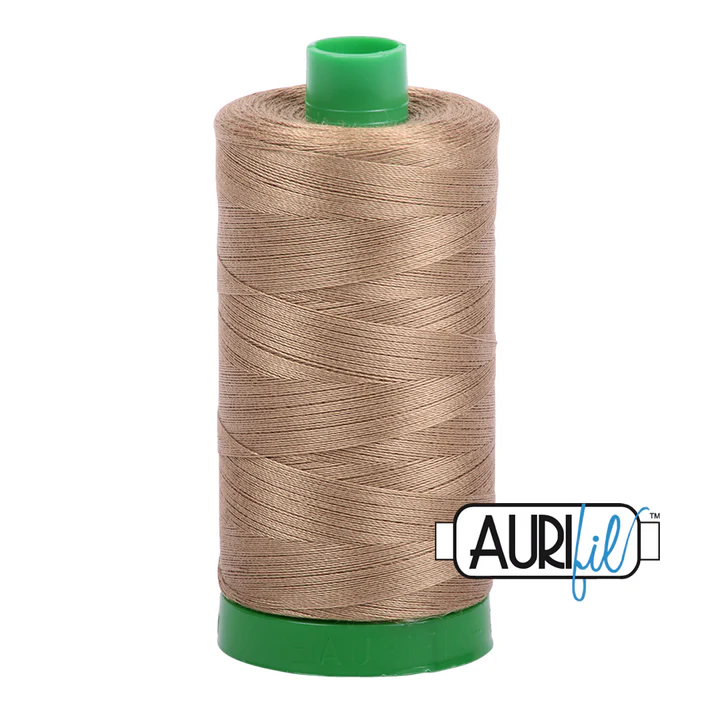 Aurifil 40wt Cotton Mako Thread - Toast (6010) - Large Spool (1000m/1094yd)