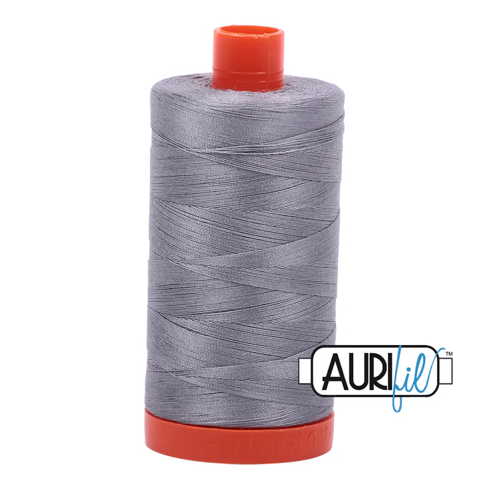 Aurifil 50wt Cotton Mako Thread - Grey (2605) - Large Spool (1300m/1422yd)