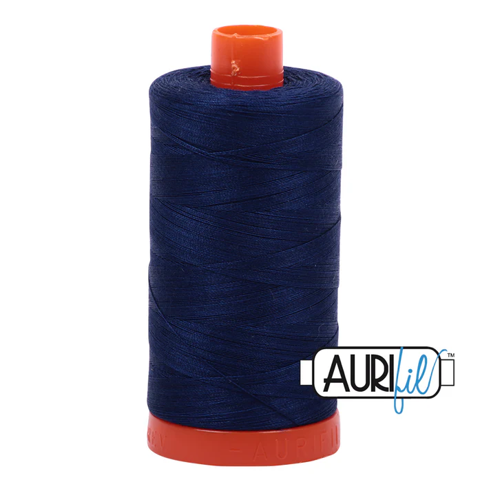 Aurifil 50wt Cotton Mako Thread - Dark Navy (2784) - Large Spool (1300m/1422yd)