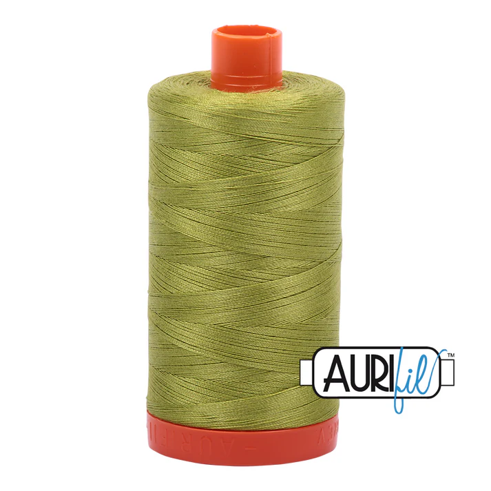 Aurifil 50wt Cotton Mako Thread - Light Leaf Green (1147) - Large Spool (1300m/1422yd)