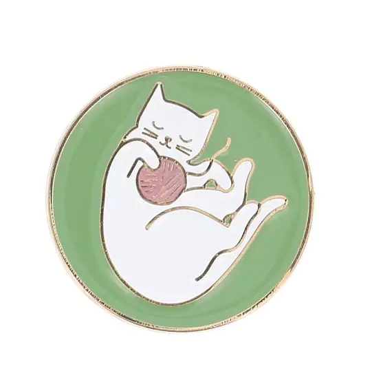 Ball of Wool with Cat Magnetic Needle Minder Designed by Audrey Jeanne for Bohin